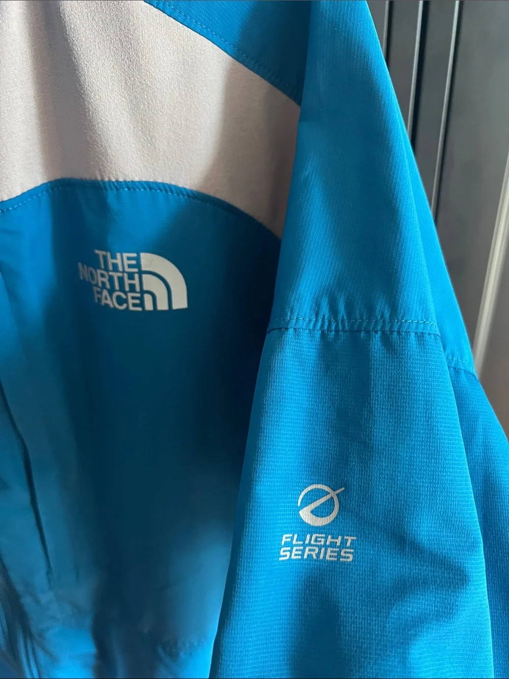 The North Face Flight Series Blue and White Zip-Front Athletic Jacket